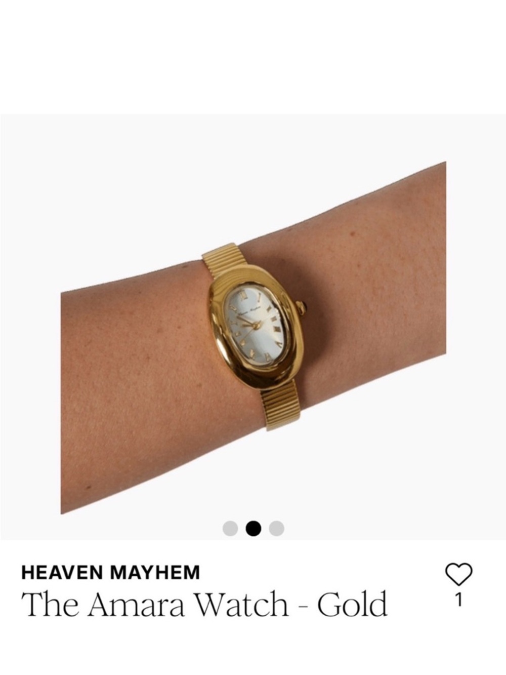 Heaven Mayhem Amara Oval Faced Gold Wrist Watch NEW - Picture 2 of 12